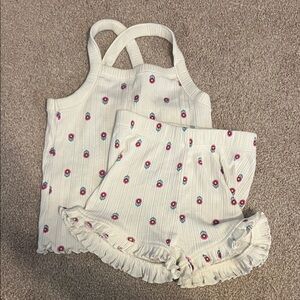 Cat & Jack White Floral Kids Matching Set